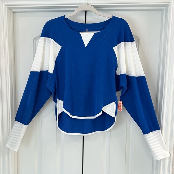NWT FP Movement by Free People Spotlight Long Sleeve Layer - Athlete Blue Combo - Picture 5 of 8